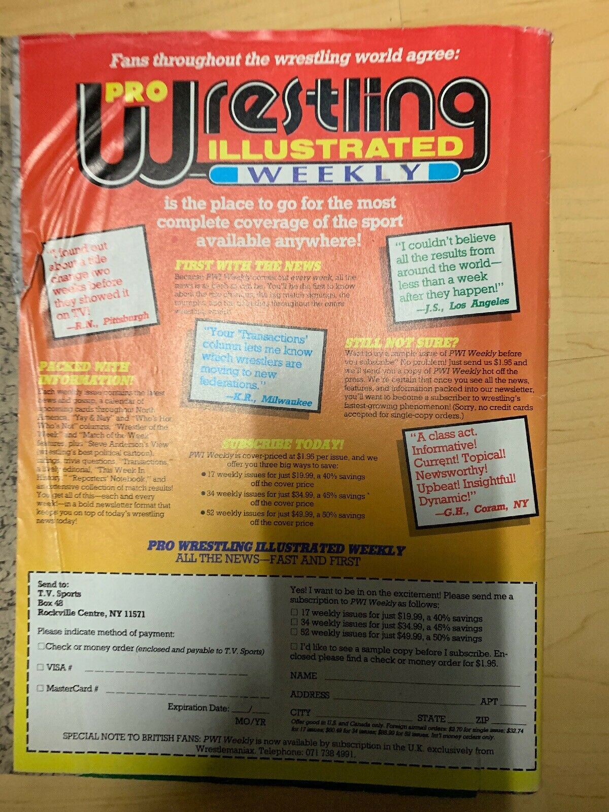 Pro Wrestling Illustrated June 1992 Roddy Piper Speaks Out!