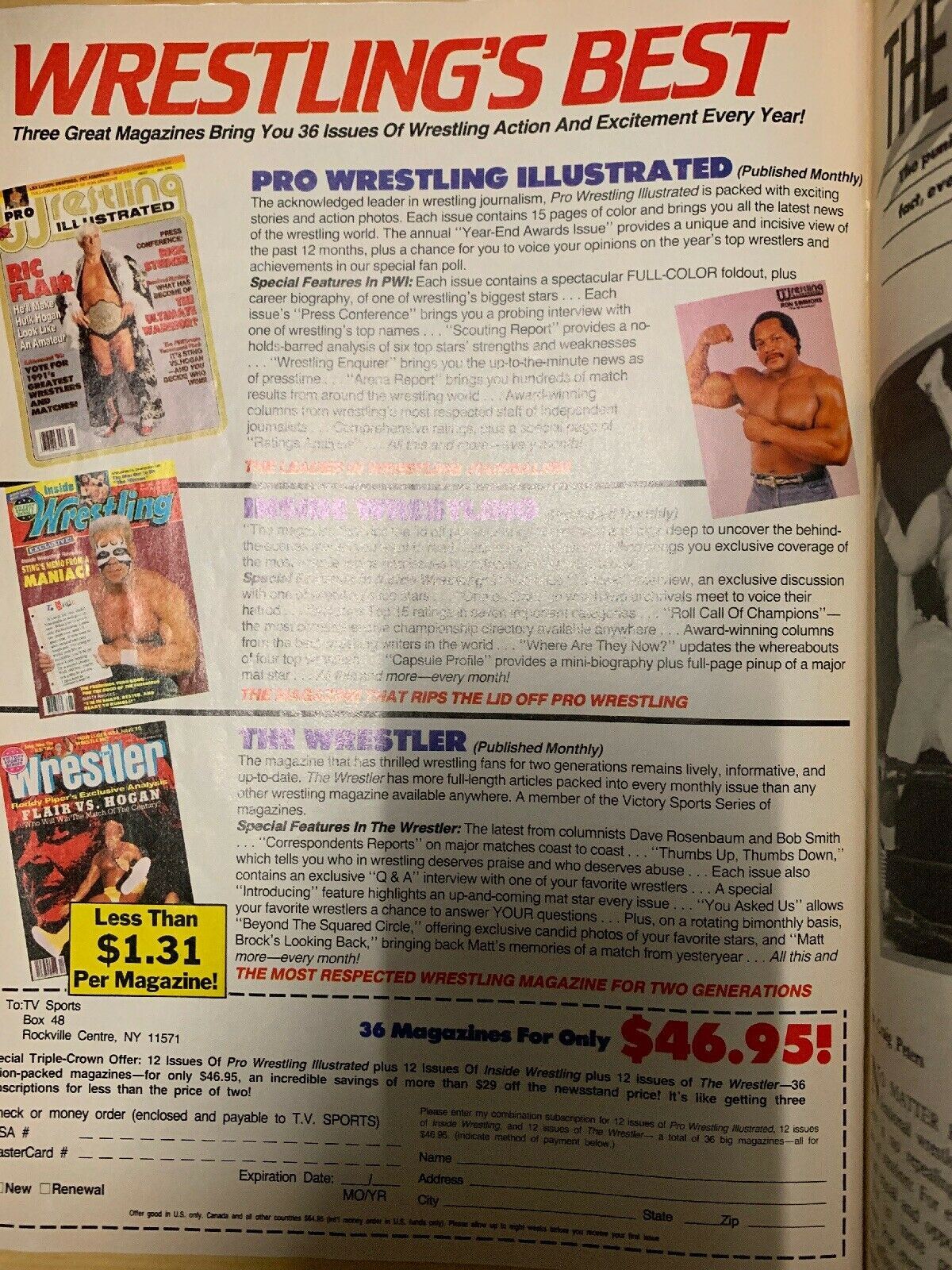 Pro Wrestling Illustrated June 1992 Roddy Piper Speaks Out!