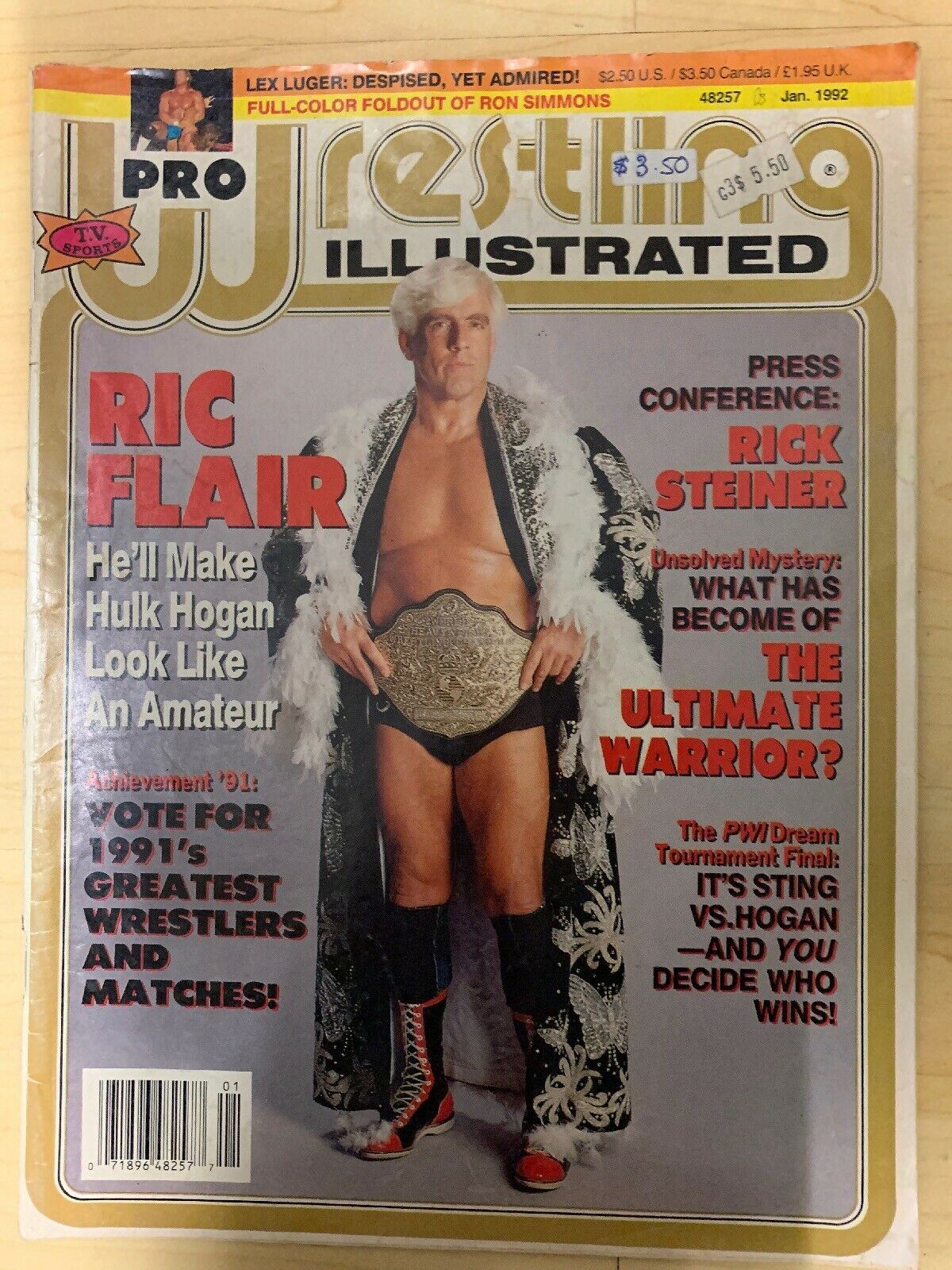 Pro Wrestling Illustrated January 1992 Ric Flair Rick Steiner