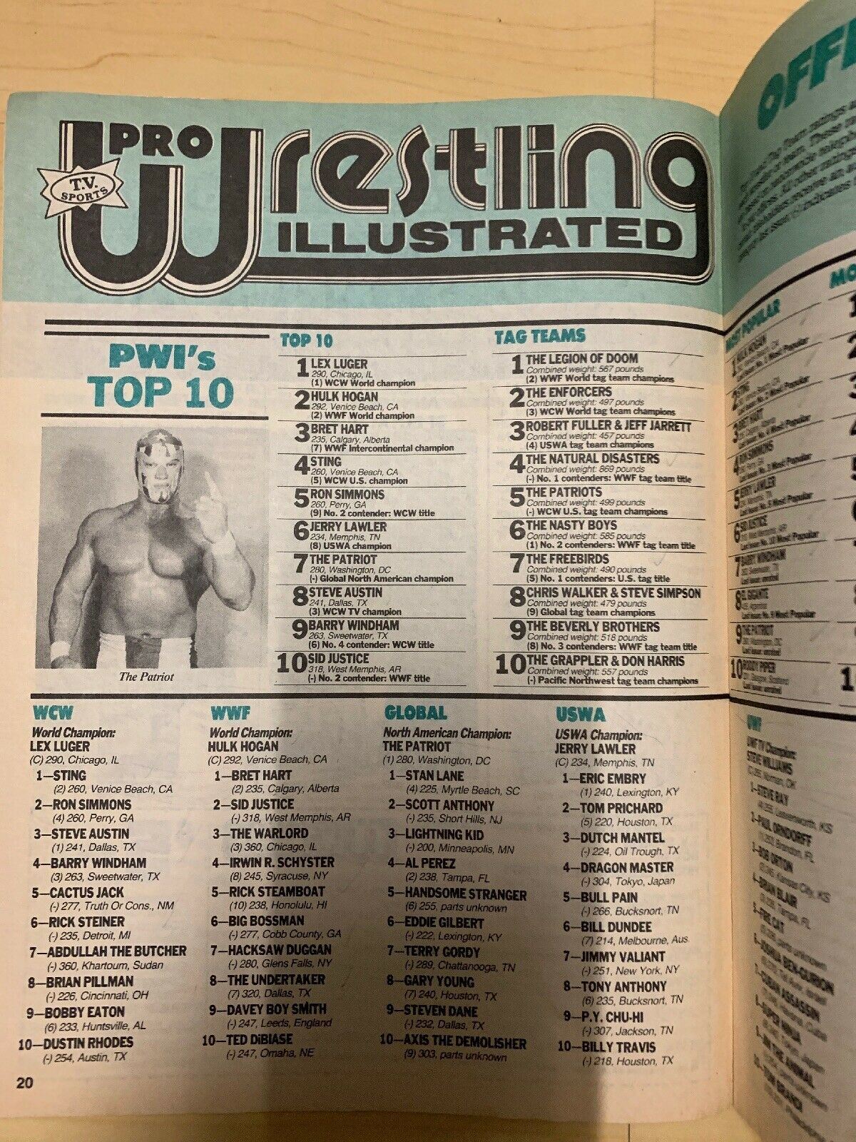 Pro Wrestling Illustrated January 1992 Ric Flair Rick Steiner