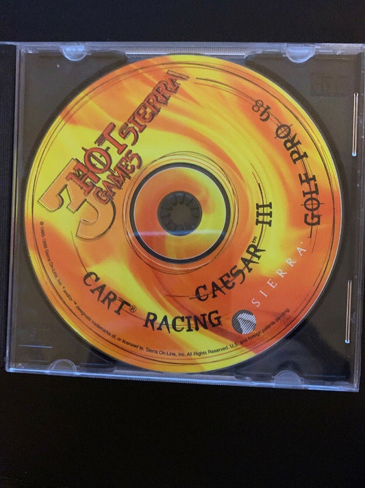 3 Hot Sierra Games Caeser III, Cart Racing, Golf Pro 98 PC CD-ROM (1995-1998)