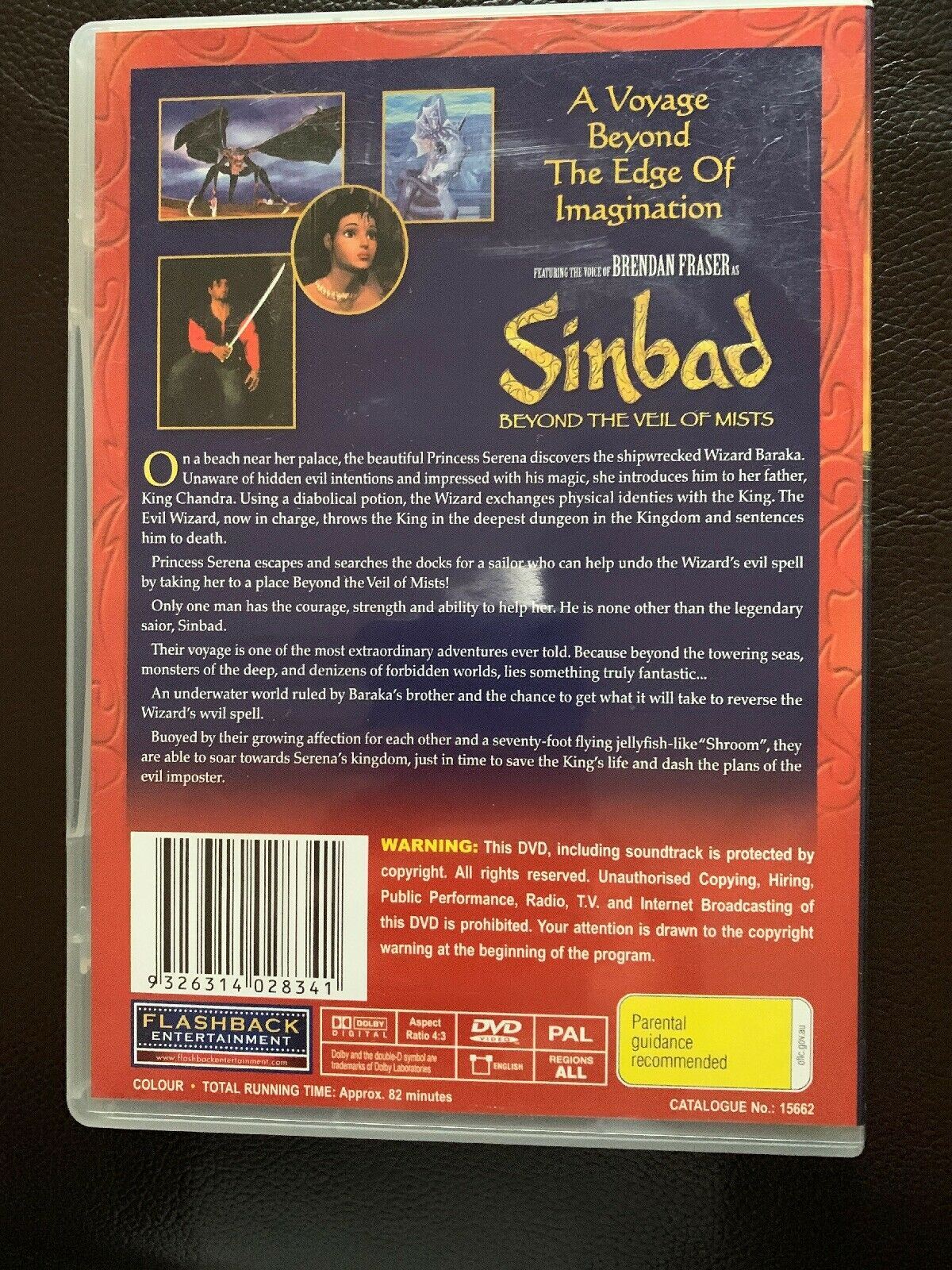 Sinbad: Beyond The Veil Of Mists (DVD, Region 4 PAL) Animated Film Brendan Frase