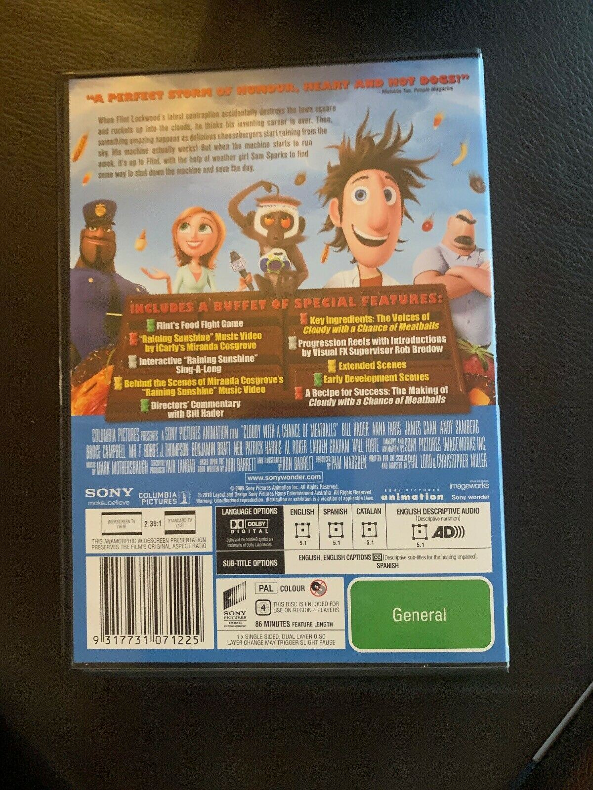 Cloudy With A Chance Of Meatballs (DVD, 2010) Region 4