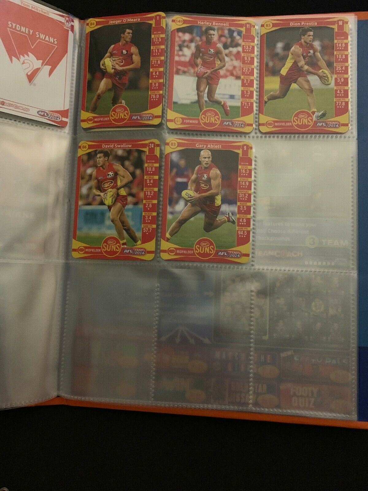 AFL Team 2014 Official AFL Game Cards Album (Cards Included)