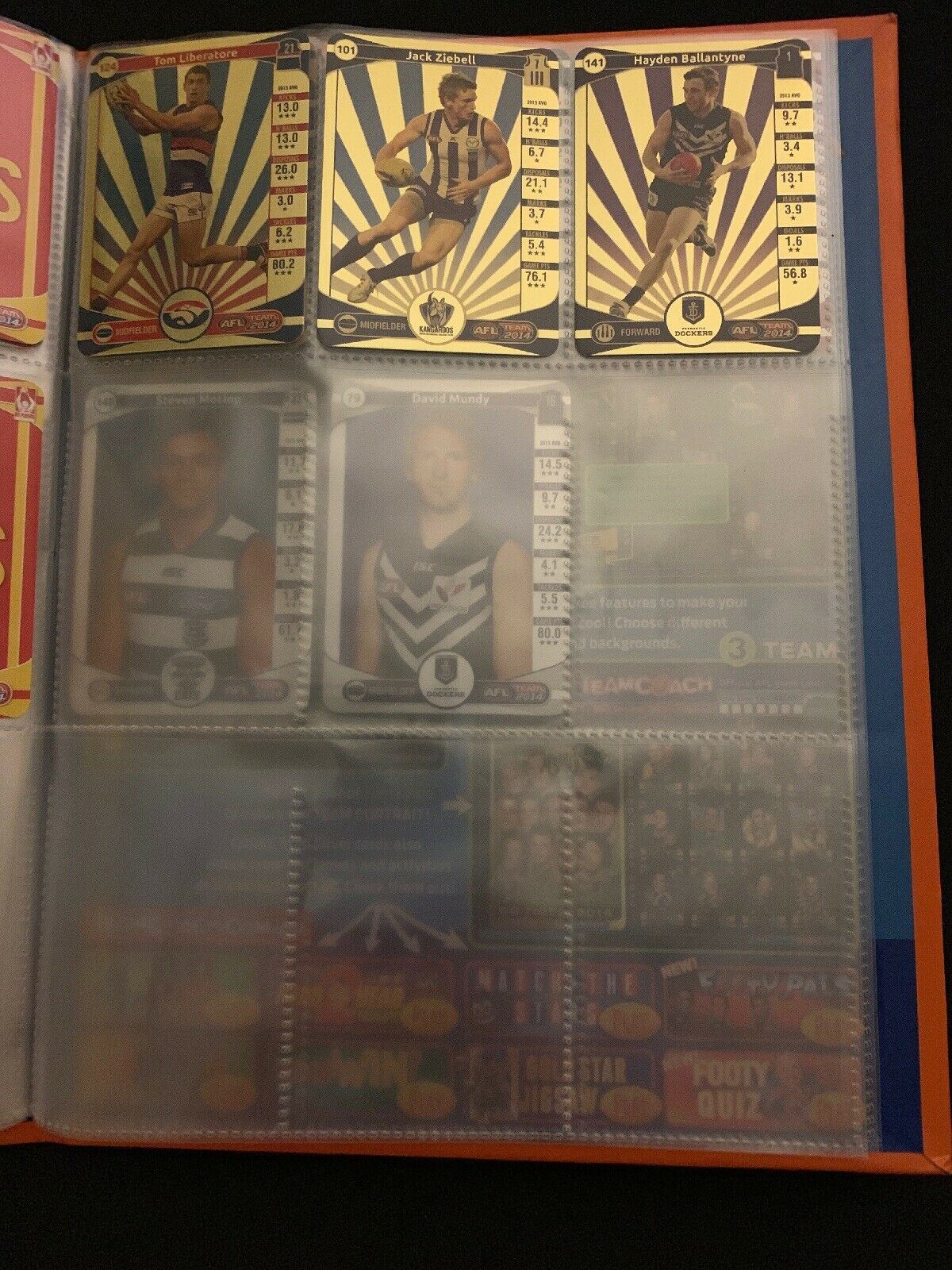 AFL Team 2014 Official AFL Game Cards Album (Cards Included)