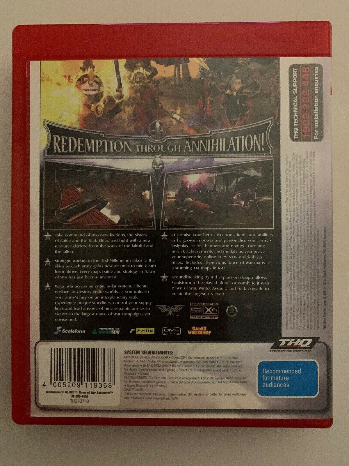 Warhammer 40,000: Dawn Of War Soulstorm PC DVD-ROM Game