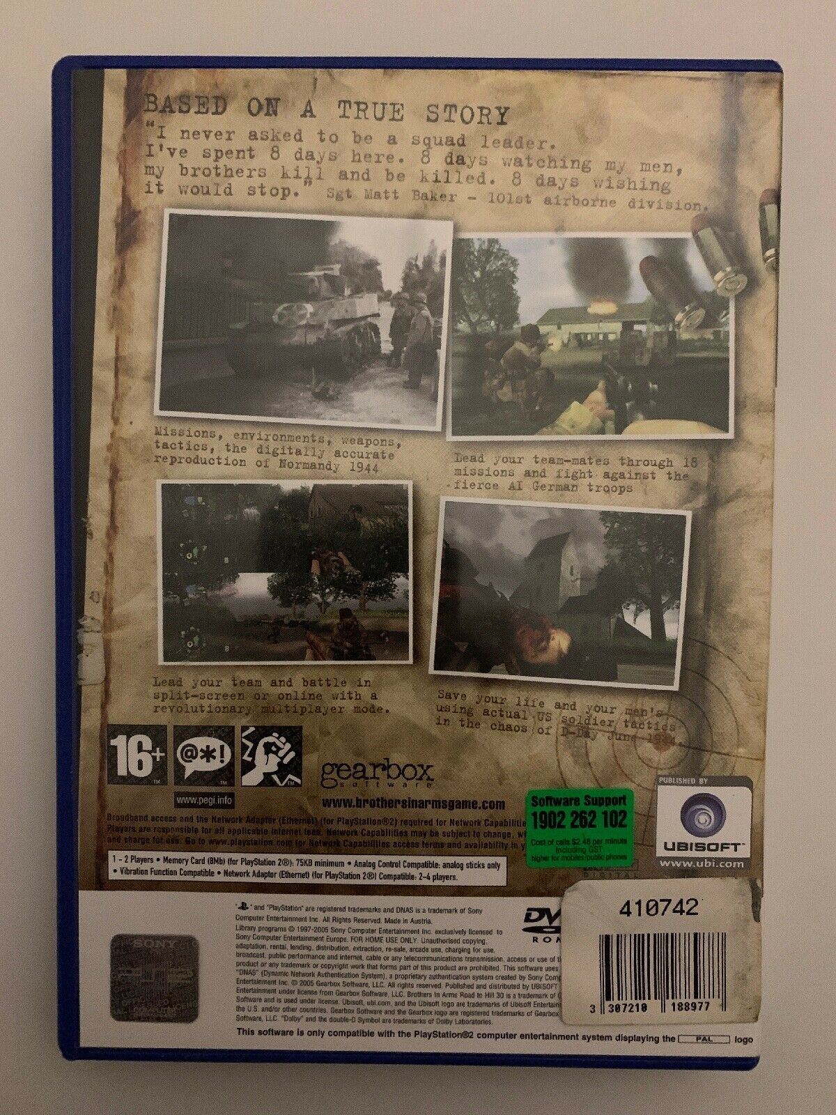Brothers in Arms Road to Hill 30 - Sony Playstation PS2 PAL Complete With Manual