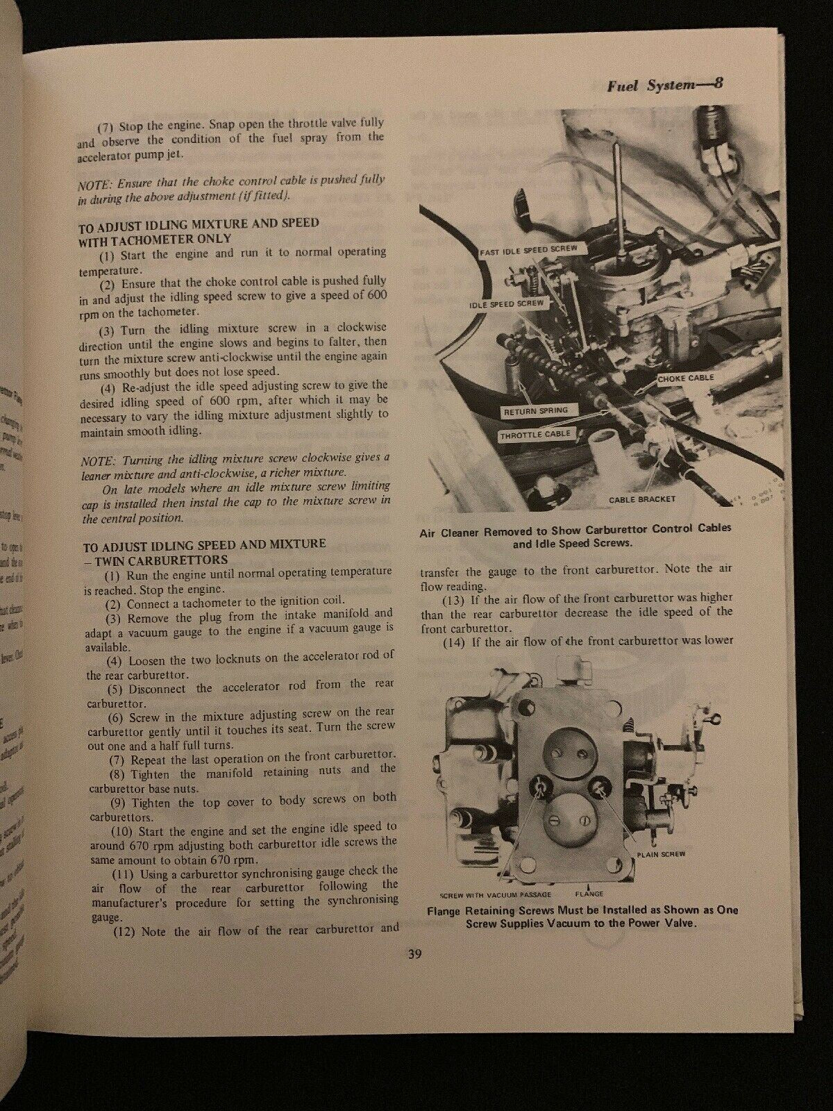 Gregorys Corolla 1200 Service & Repair Manual Hard Cover