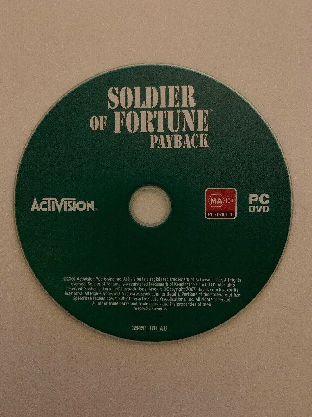Soldier Of Fortune: Payback for PC DVD Windows FPS Shooter Game