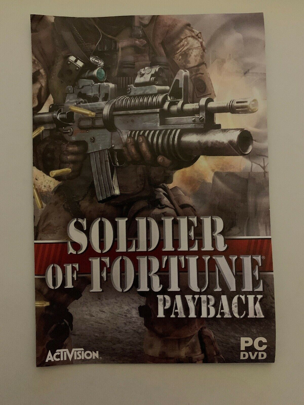 Soldier Of Fortune: Payback for PC DVD Windows FPS Shooter Game