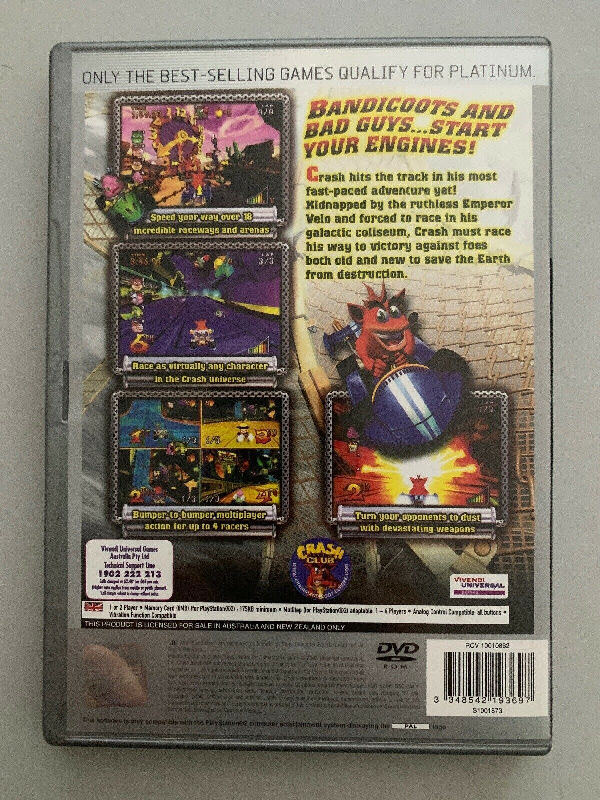 Crash Nitro Kart - Sony PS2 PlayStation 2 Compete With Manual PAL Game