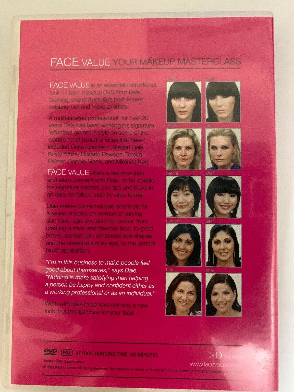 Face Value: Your Makeup Masterclass by Celebrity Make Up Artist Dale Dorning DVD