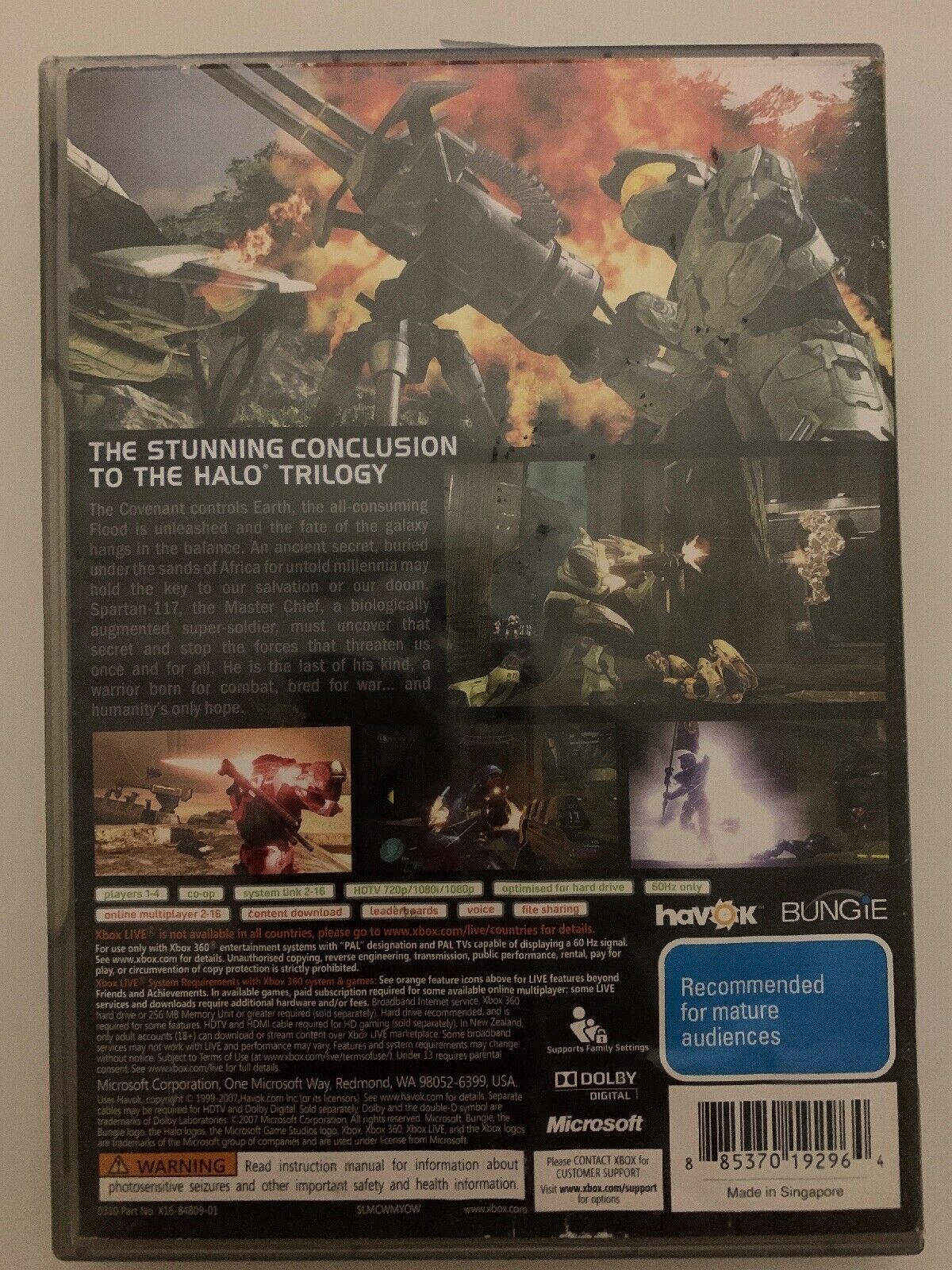 HALO 3 - Microsoft Xbox 360 Classic FPS Shooter Game