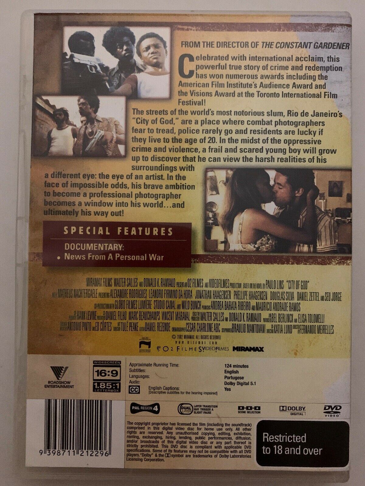 City Of God (DVD) Fernando Meirelles - Region 4