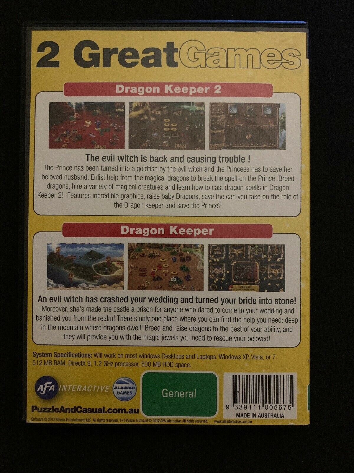 1+1: Dragon Keeper 2 + Dragon Keeper - PC CD-ROM Strategy Puzzle Game