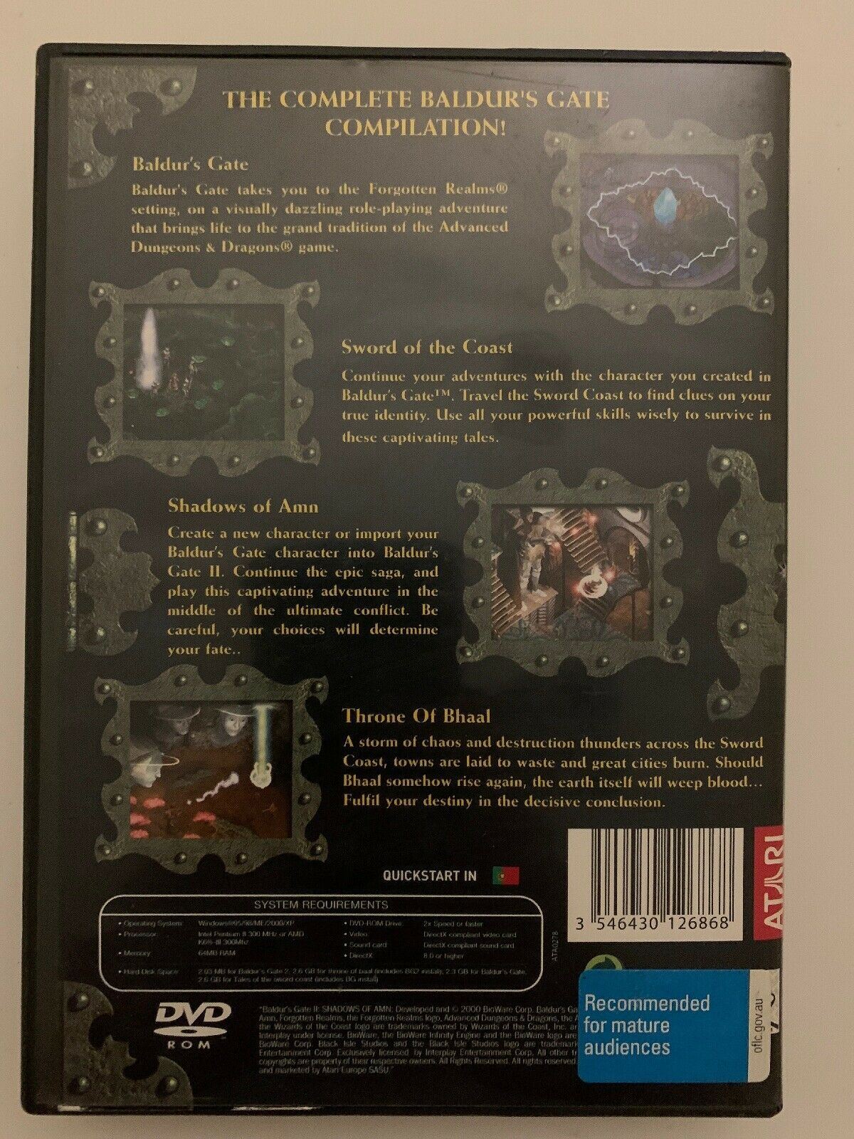 Baldur's Gate I & II Tales of the Sword Coast + Shadows of Ann PC CD RPG Game