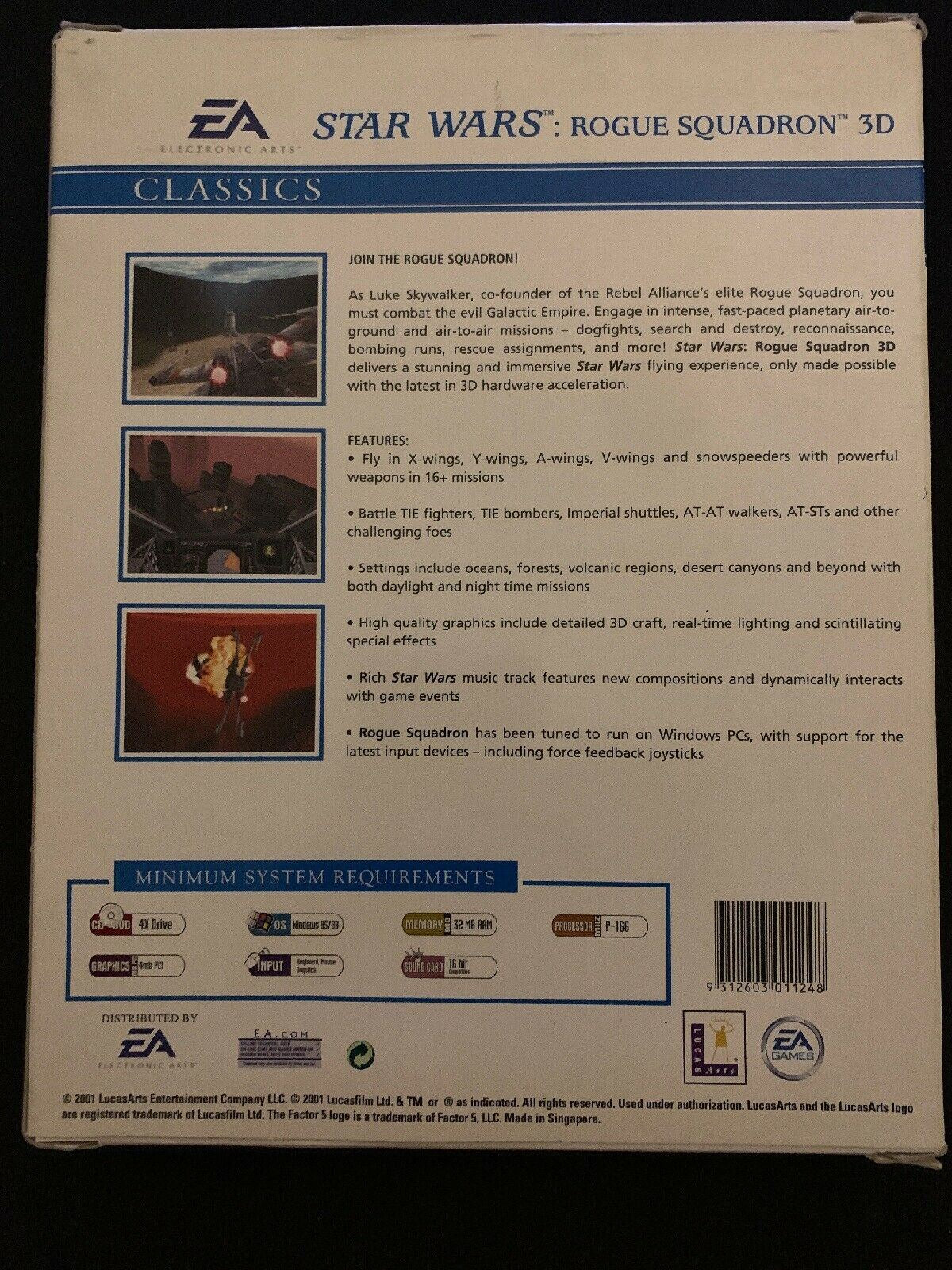 Star Wars: Rogue Squadron 3D 1998, PC Large Retail Box