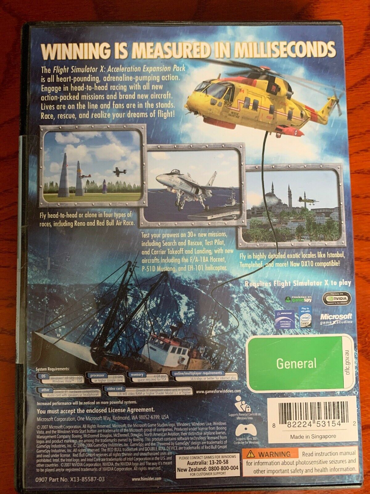 MICROSOFT FLIGHT SIMULATOR X ACCELERATION PC DVD-ROM DVDROM EXPANSION PACK GAME