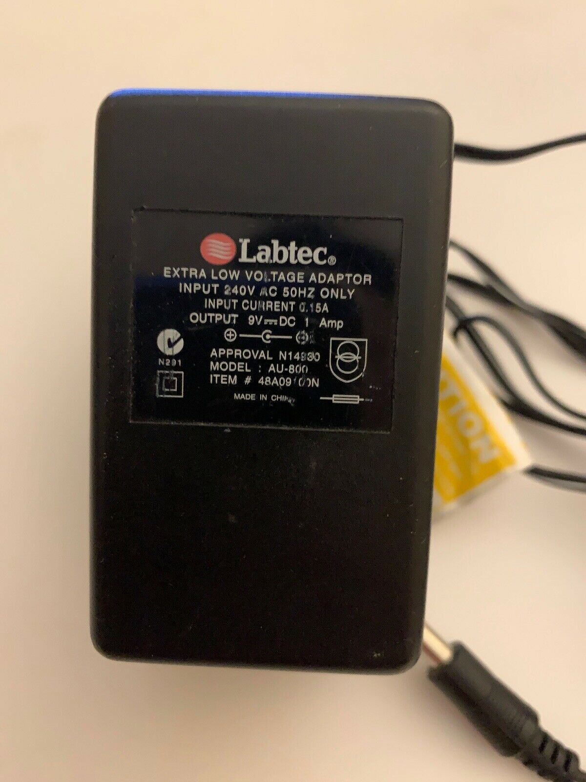 Genuine Labtec AU-800 AC Adapter 9V 1A Extra Low Voltage Adaptor