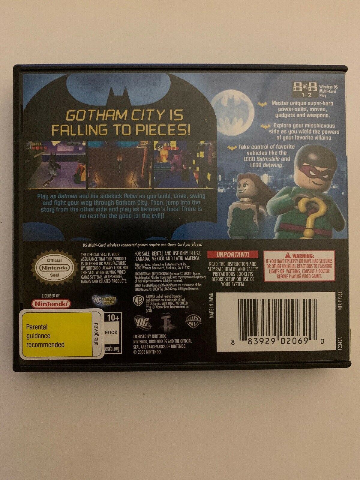 LEGO Batman: The Videogame (Nintendo DS, 2008) with Manual