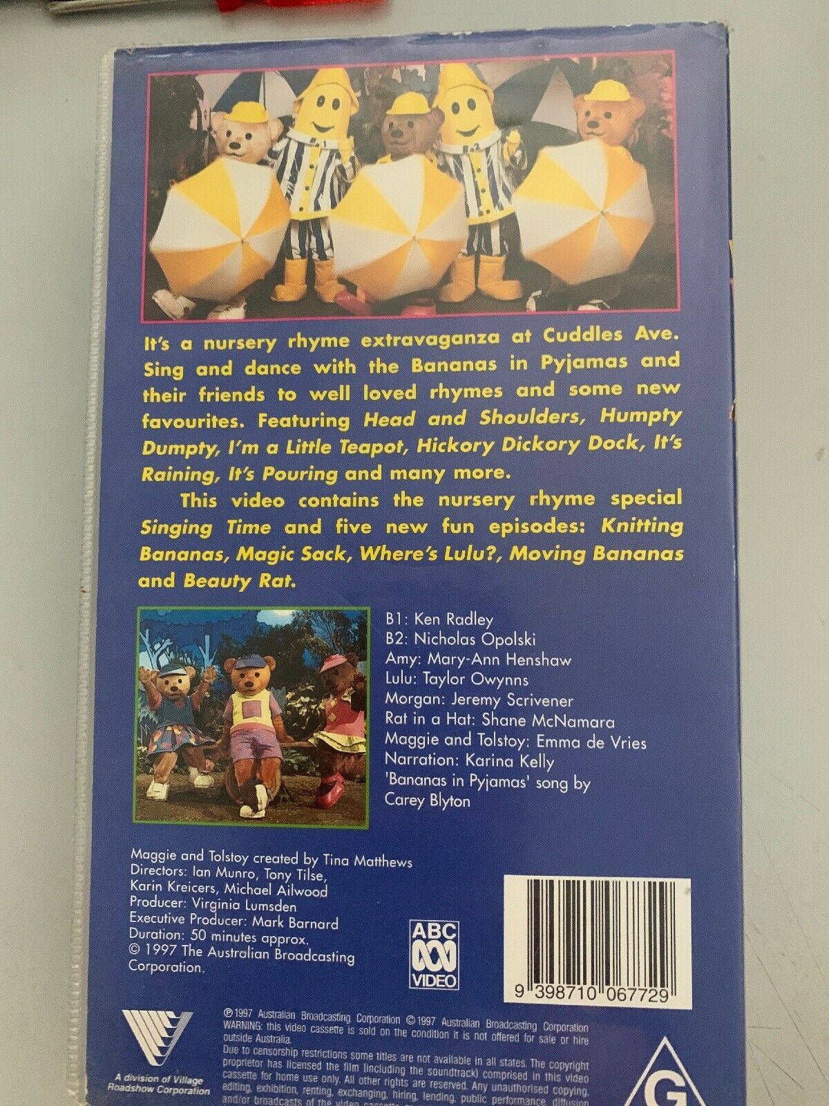 Bananas In Pyjamas - Singing Time - A Collection Of Nursery Rhymes VHS PAL