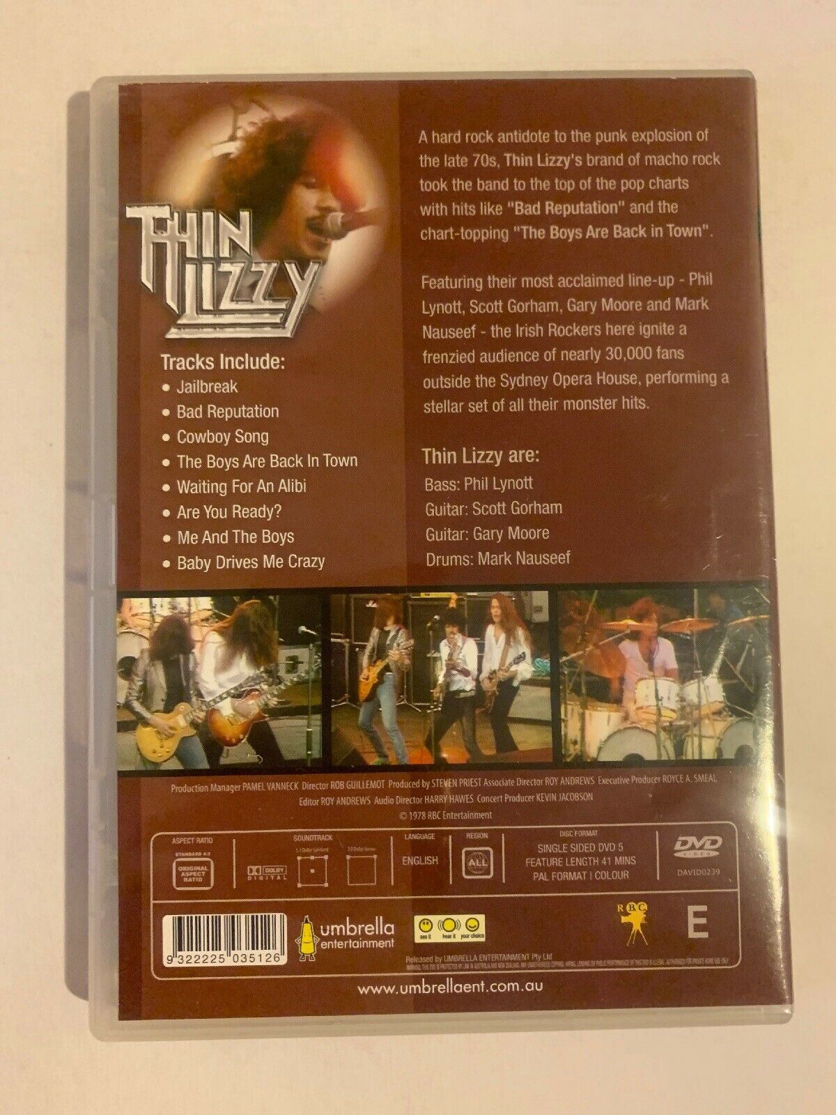 Thin Lizzy - The Boys Are Back In Town Live In Sydney Harbour 1978 (DVD, 1978)