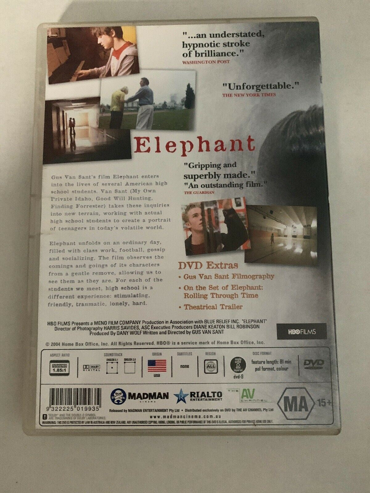 Elephant (DVD, 2004) All Regions Aussie Seller