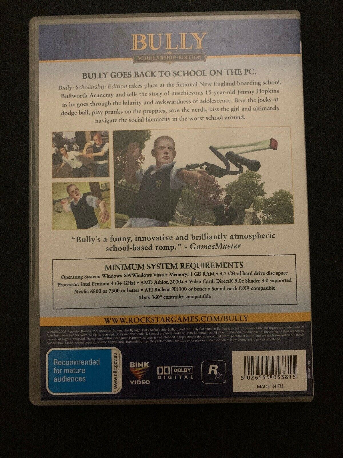 Bully Scholarship Edition PC Game with Map Poster