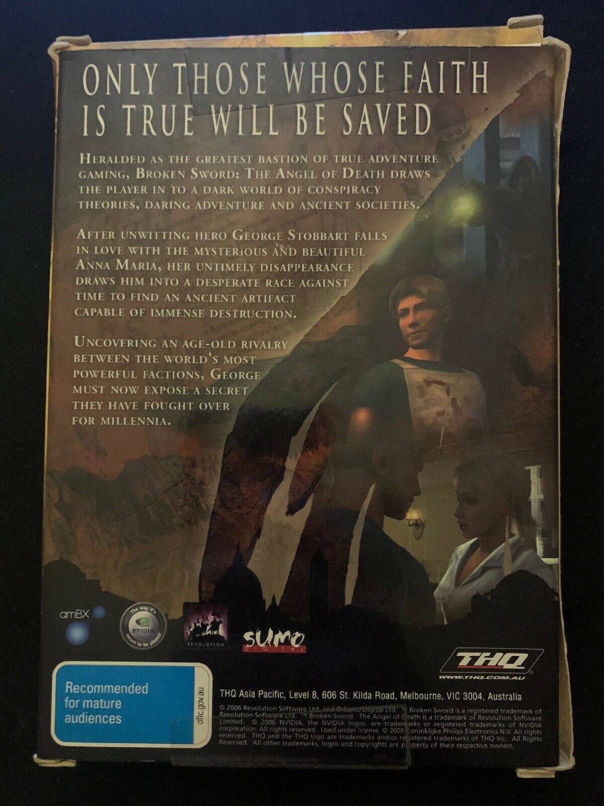 Broken Sword The Angel of Death PC DVD Game Box - Point Click Adventure Game