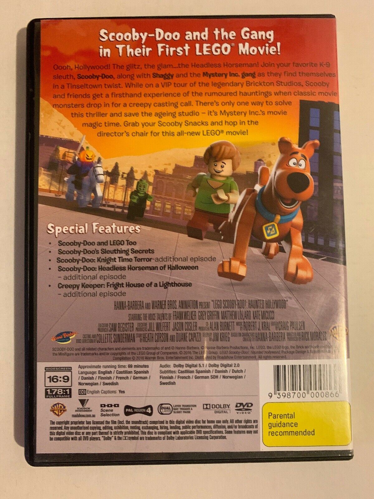LEGO Scooby - Haunted Hollywood (DVD, 2016) Region 4 Aussie Seller
