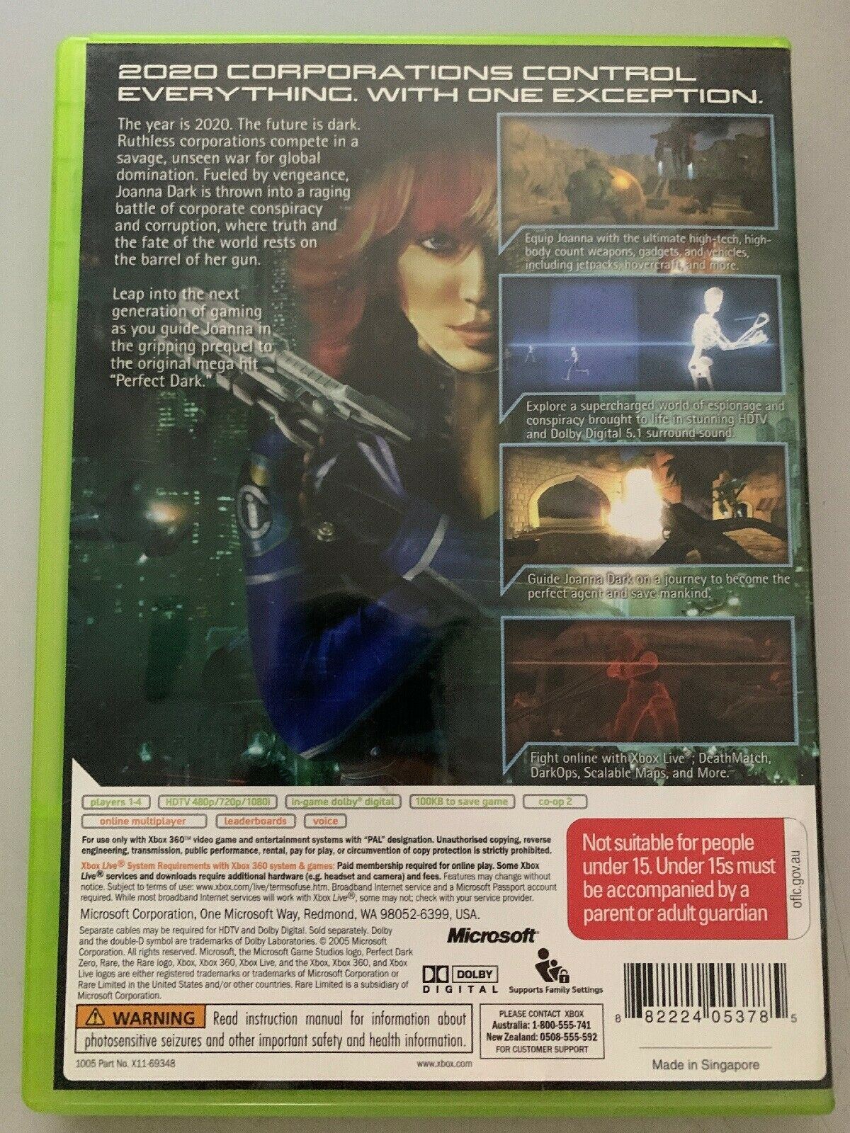 Perfect Dark Zero - Microsoft Xbox 360 Classic Action Shooter Game