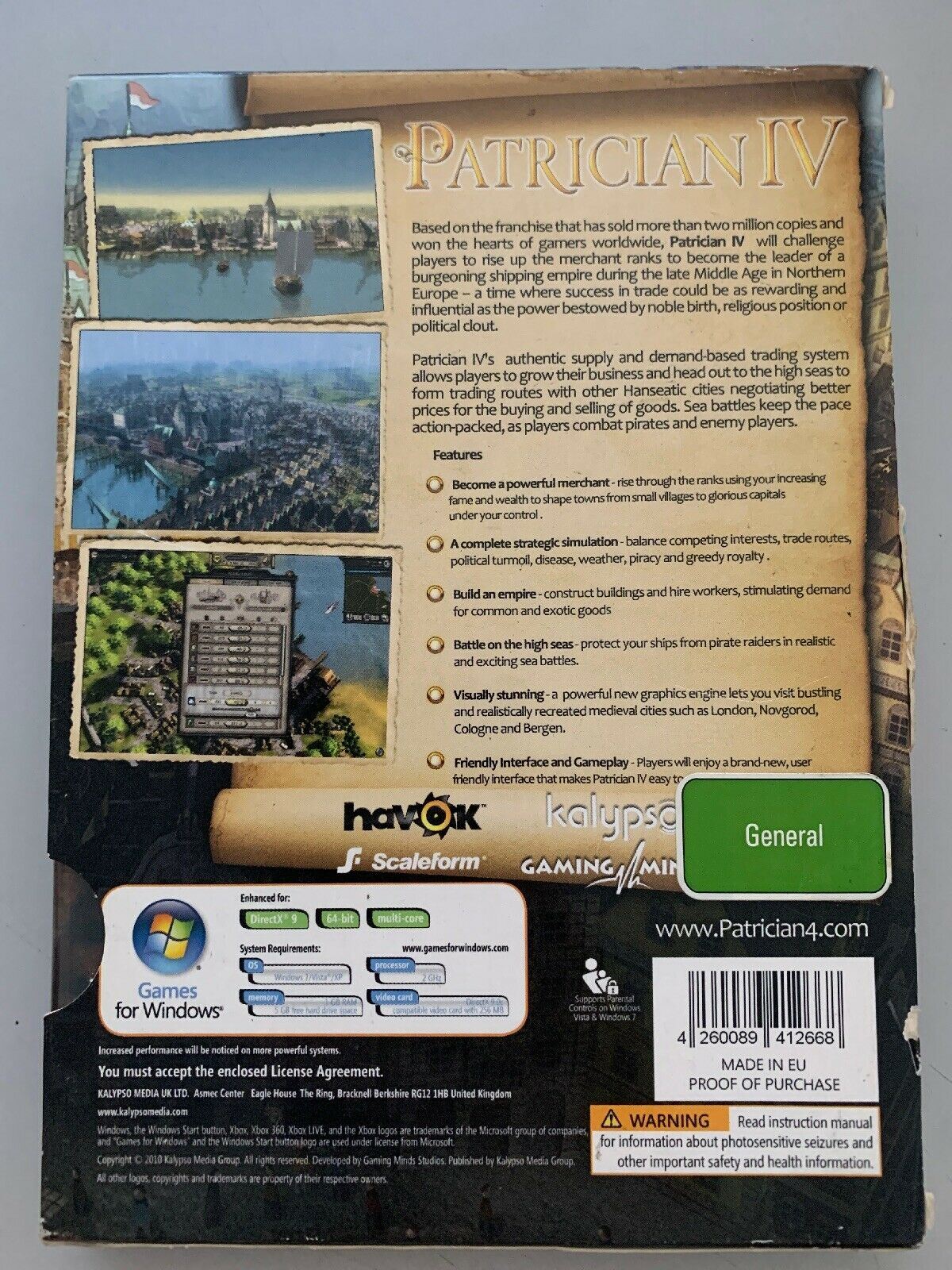 Patrician IV - PC DVD Civilization Strategy Economics Sim Game