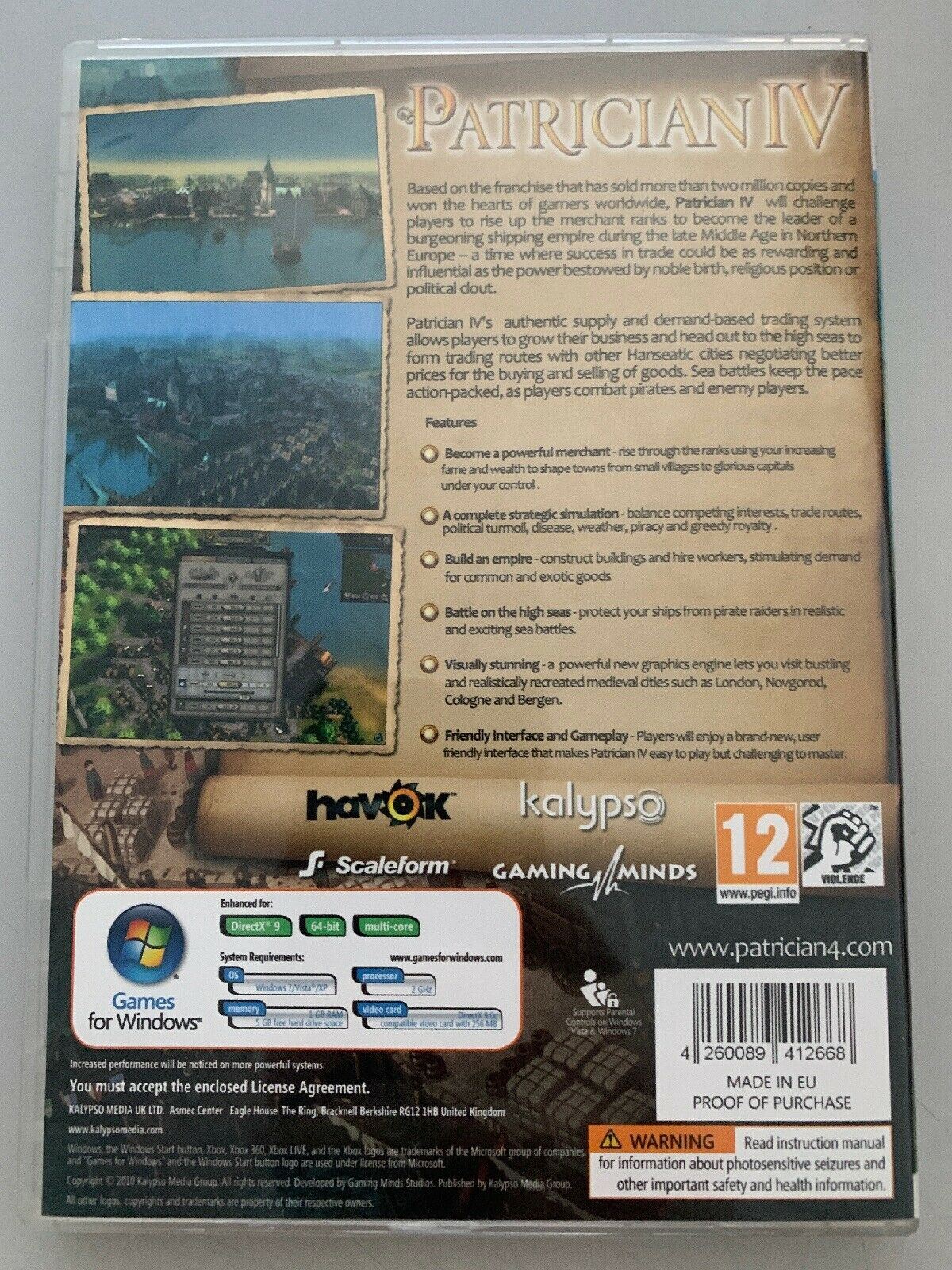 Patrician IV - PC DVD Civilization Strategy Economics Sim Game