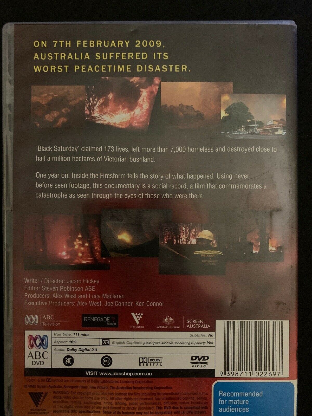 INSIDE THE FIRESTORM - Australia's Worst Distaster Hugo Weaving DVD R4 PAL