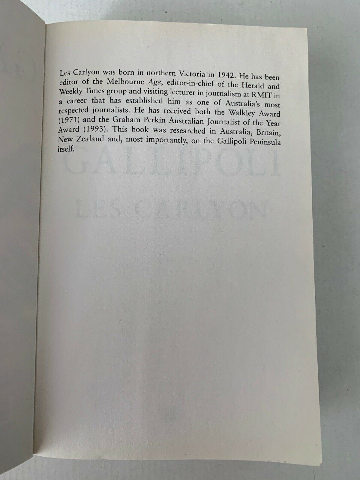 Gallipoli - Paperback 2002 Les Carlyon Military Book