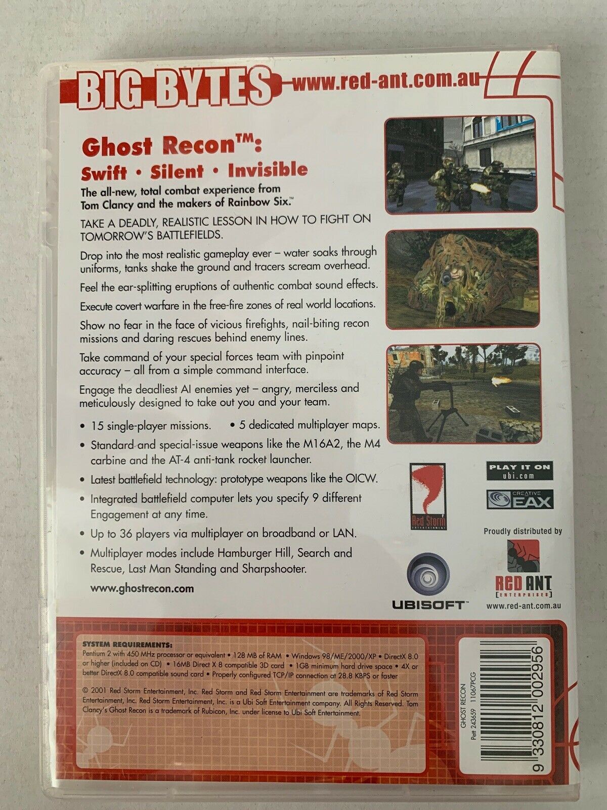 Tom Clancy's Ghost Recon (PC, 2001) Shooter Tactical Strategy Game