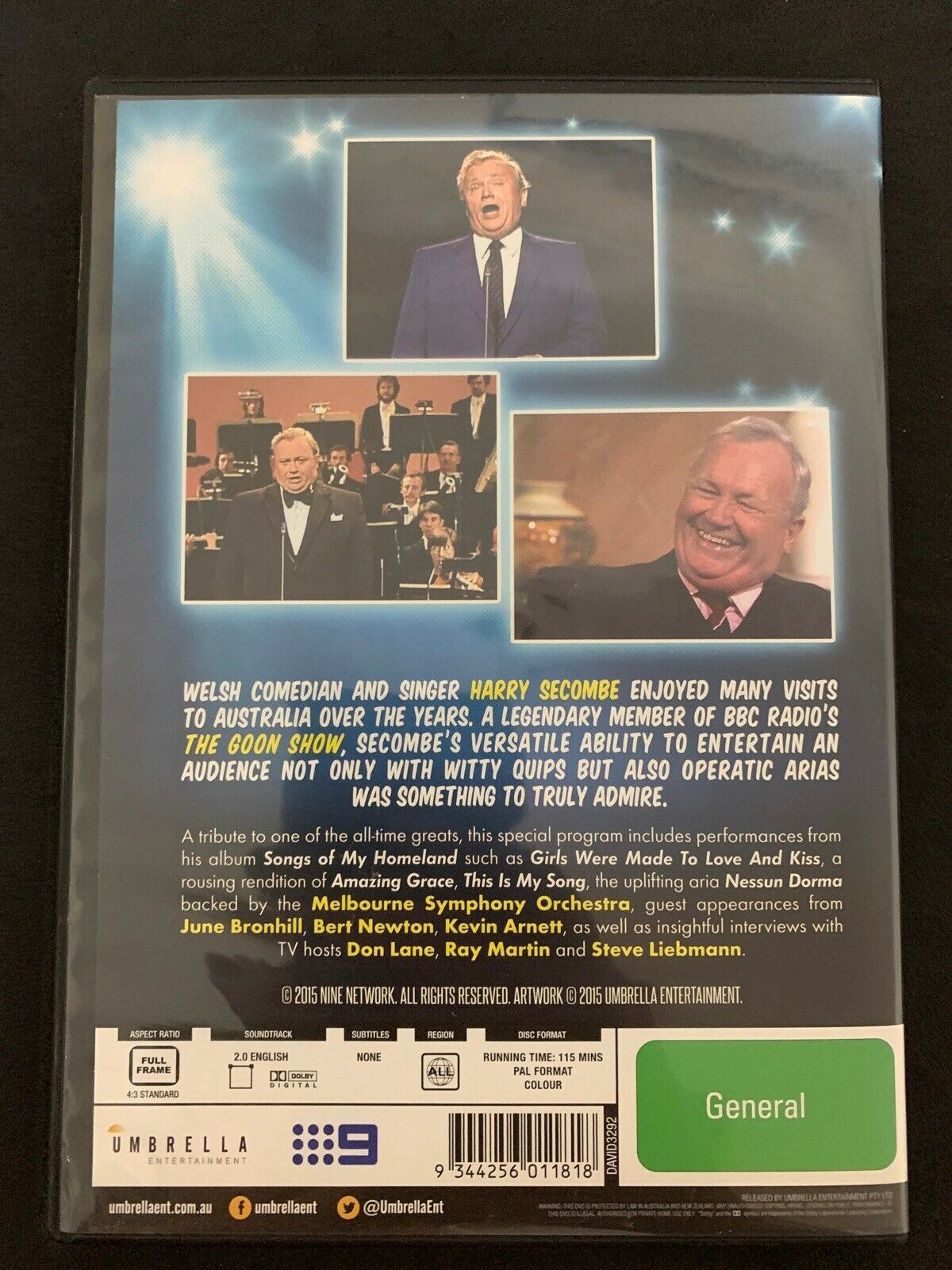 Harry Secombe Live Across Australia DVD All Region