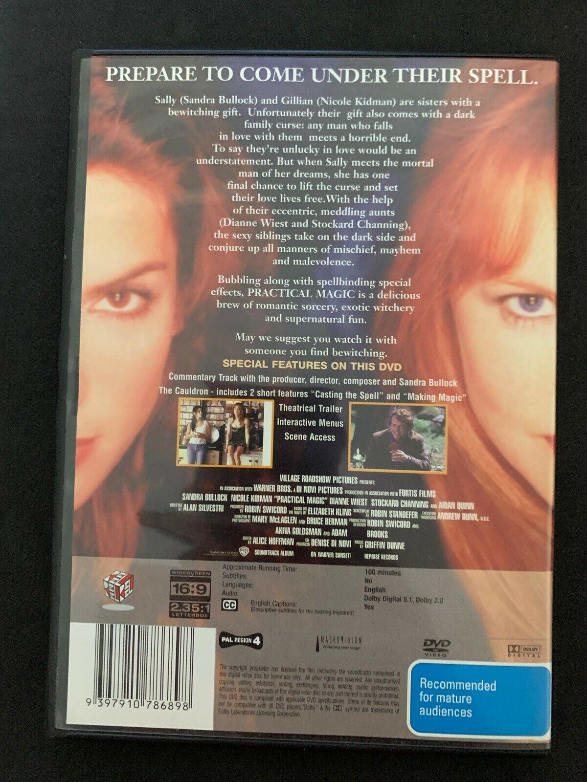 Practical Magic (DVD, 1998) Sandra Bullock, Nicole Kidman