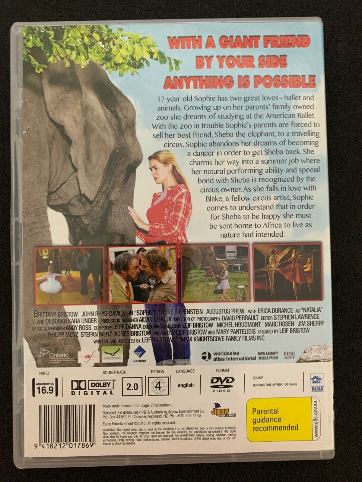 Sophie The Story Of A Big Friendship (DVD) Brittany Bristow, John Rhys-Davies