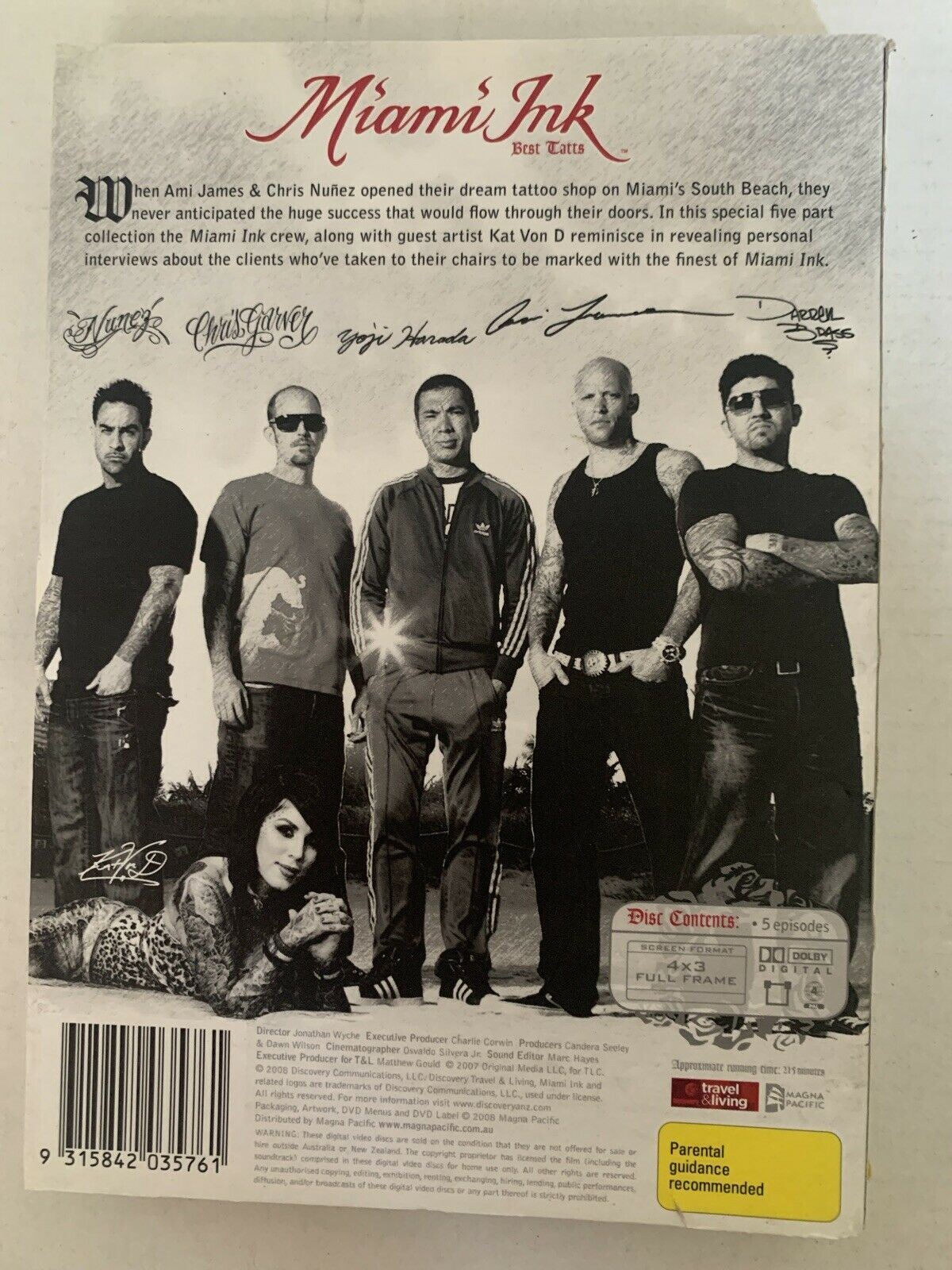 Miami Ink Best Tatts (DVD, 2008, 3-Disc Set) Region 4