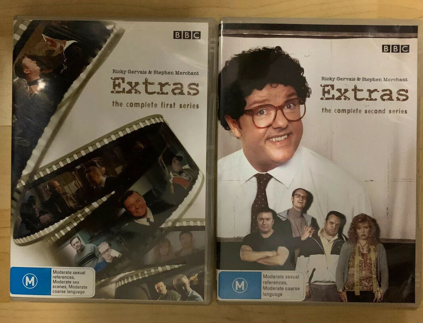 Extras - The Complete Season 1 & 2 (DVD, 2007, 4-Disc Set) Ricky Gervais
