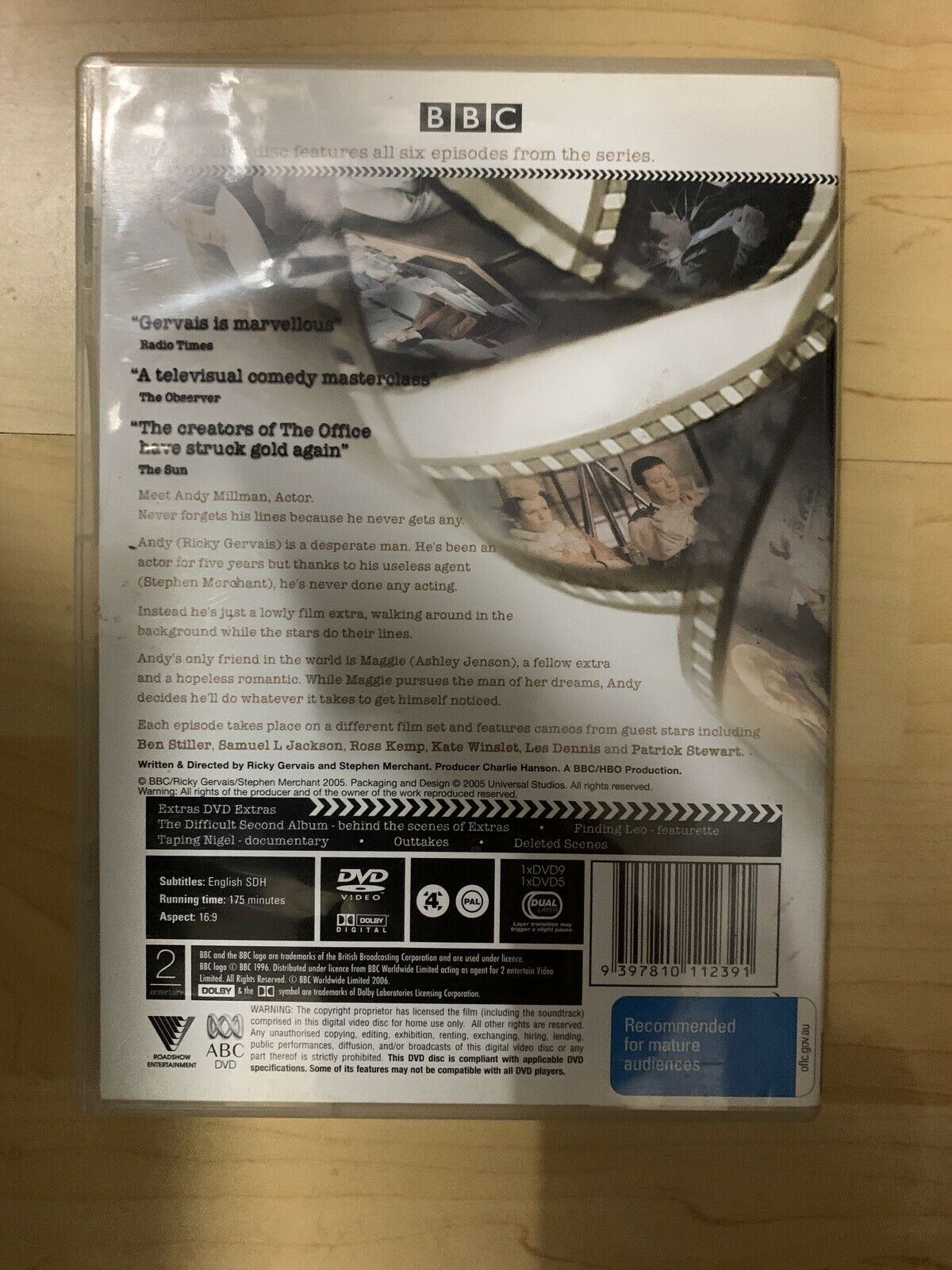 Extras - The Complete Season 1 & 2 (DVD, 2007, 4-Disc Set) Ricky Gervais