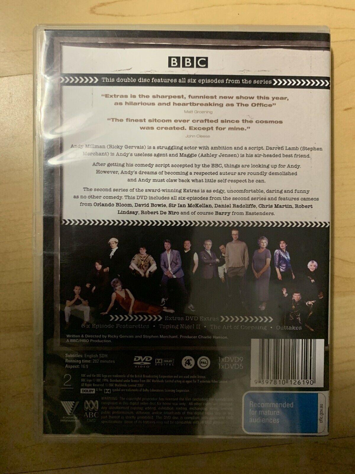 Extras - The Complete Season 1 & 2 (DVD, 2007, 4-Disc Set) Ricky Gervais