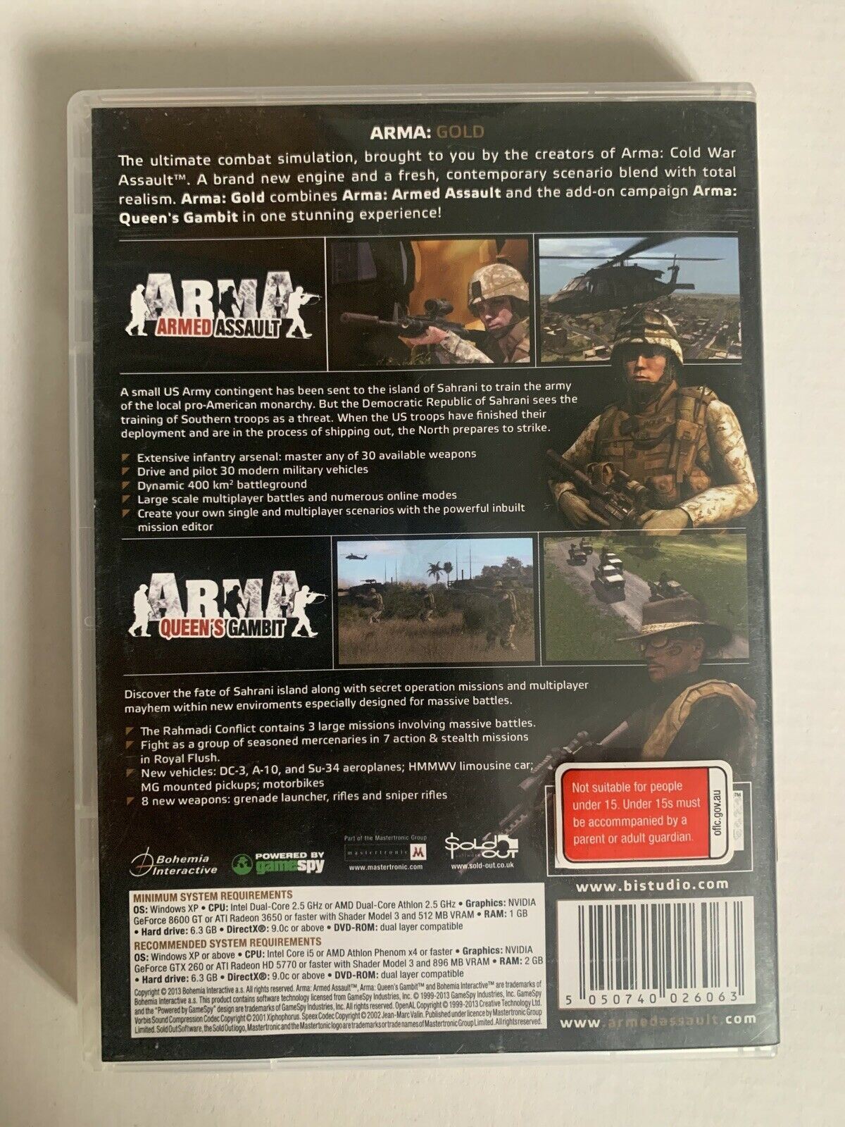 ArmA: Gold (PC, 2008) Armed Assault + expansion pack - Shooter Game