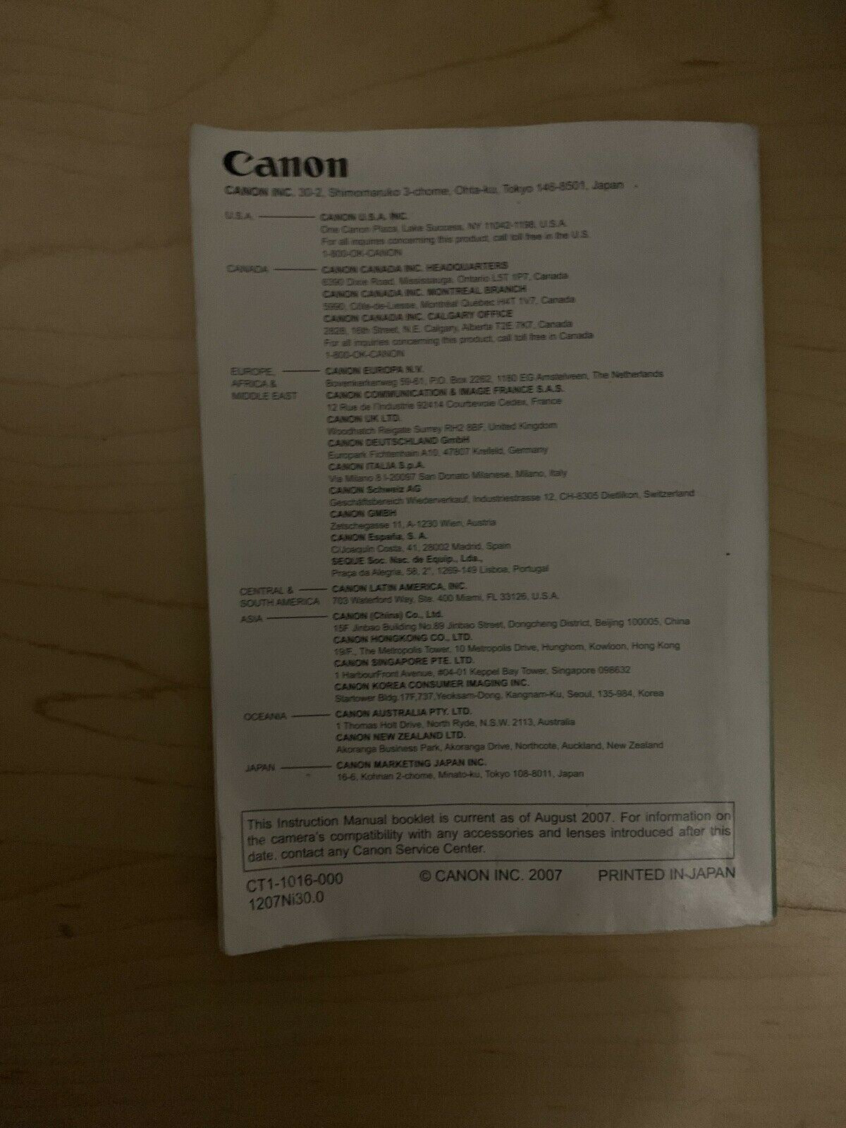 Canon EOS 40D Manual - Authentic Genuine