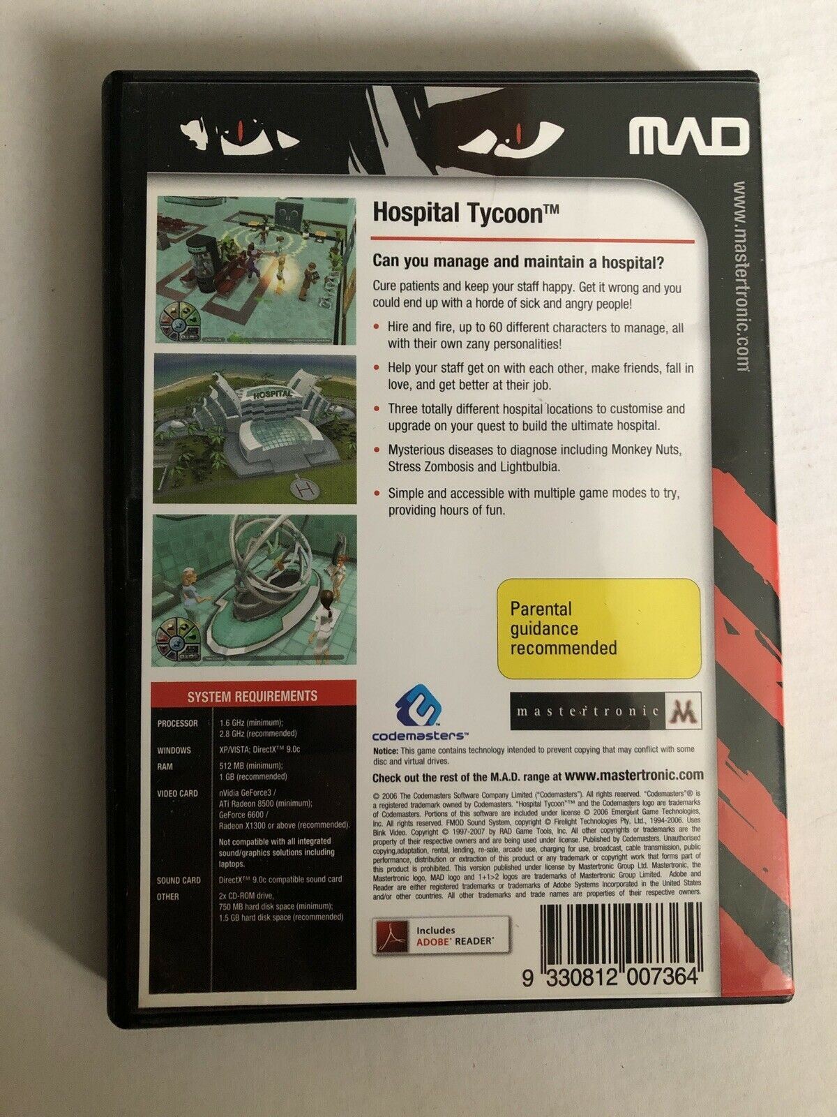 Hospital Tycoon PC CD-ROM Retro Sim Game