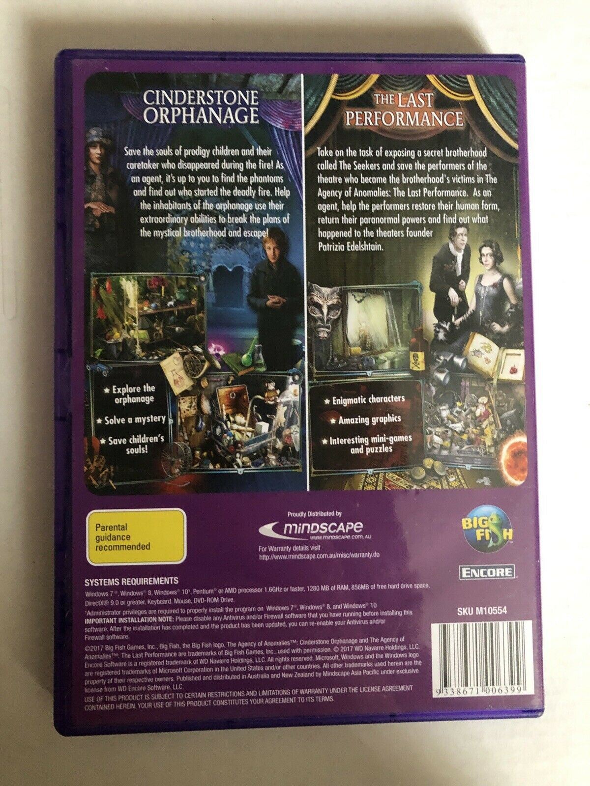 Agency Of Anomalies -2x Hidden Object Game - Cinderstone Orphanage + Last Perfor