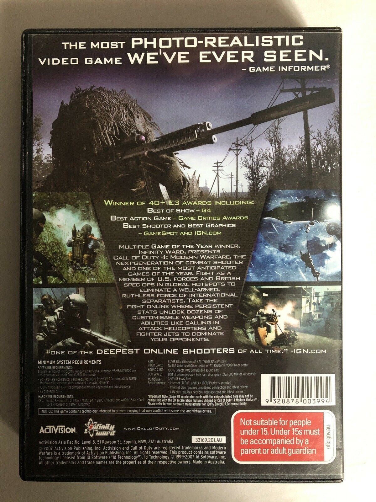Call of Duty 4: MODERN WARFARE 4 - PC DVD COMPLETE with Manual