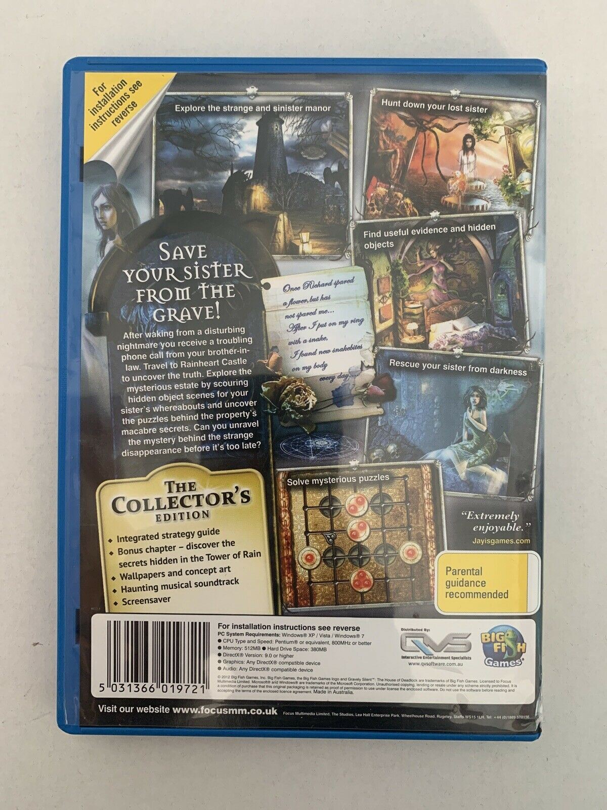 Gravely Silent - The House Of Deadlock (PC, CD-ROM) Hidden Object Game Windows