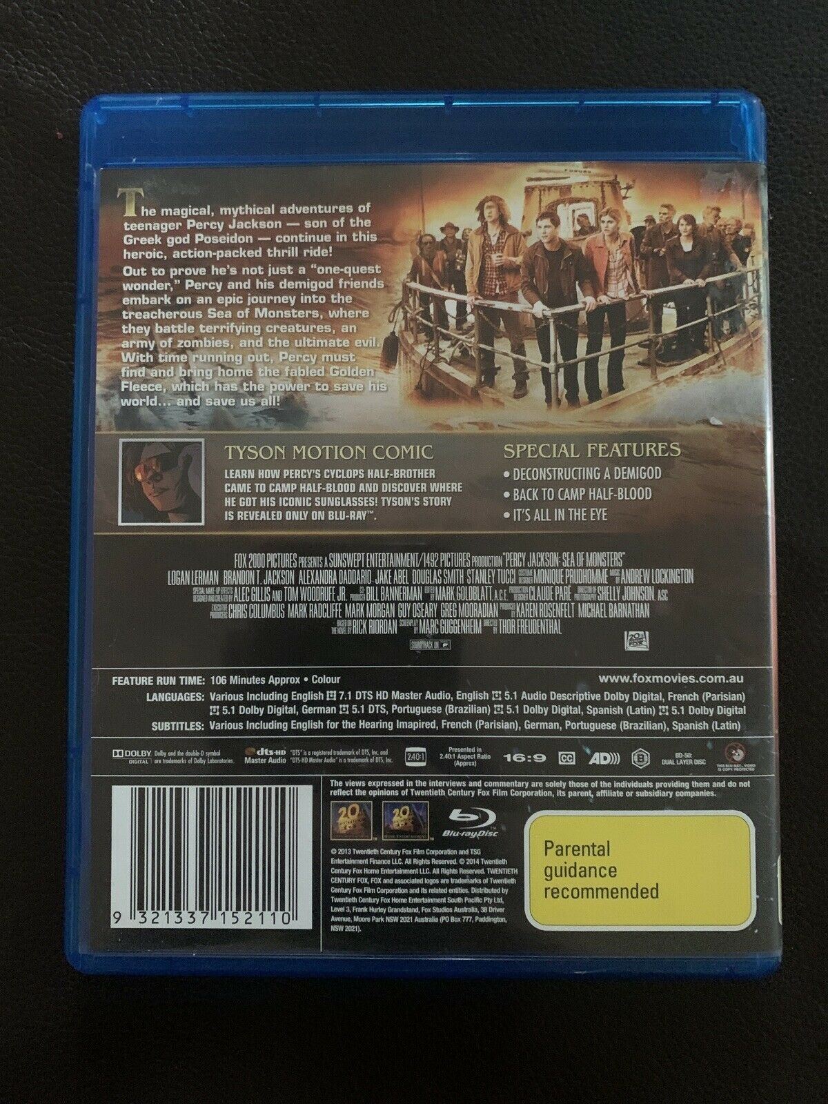 Percy Jackson - Sea Of Monsters (Bluray, 2013) Logan Lerman, Region B